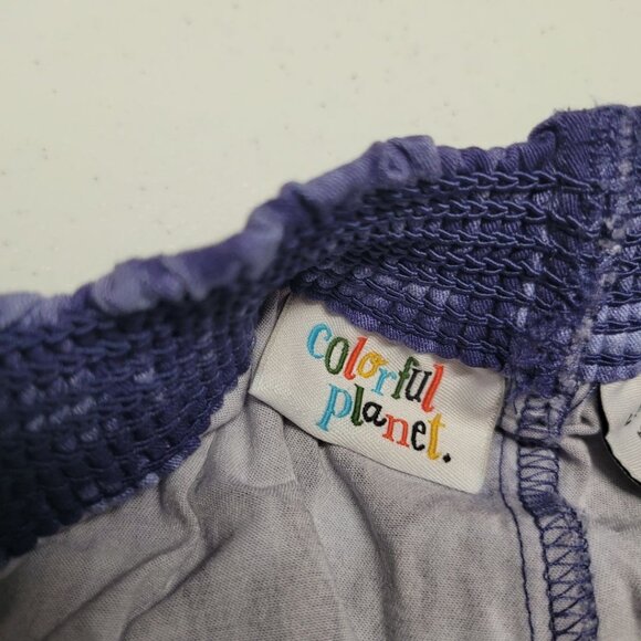 Colorful Planet Pants Elastic Waist Girls L 10 12 Flowy Wide Leg Boho Hippie Dye - Picture 4 of 7